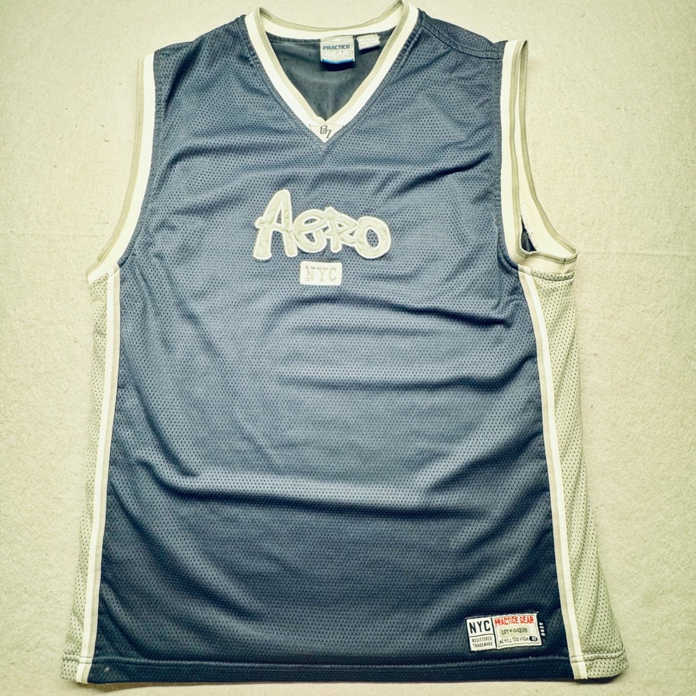 Aeropostale Practice Gear Mens Navy Blue Mesh Basketball Jersey Tank Top Large